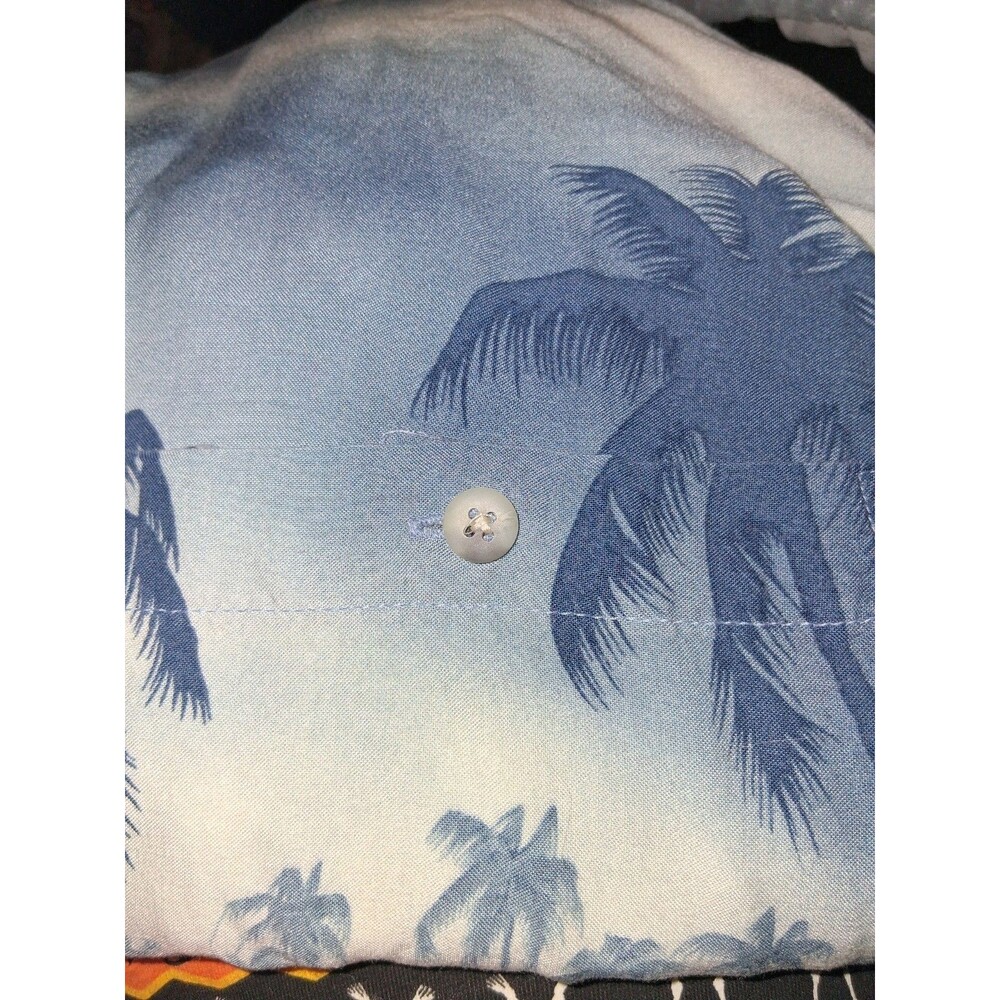 Croft & Barrow Mens Large Hawaiian Shirt Pinup Girl Tropical Floral Palm - Picture 9 of 10